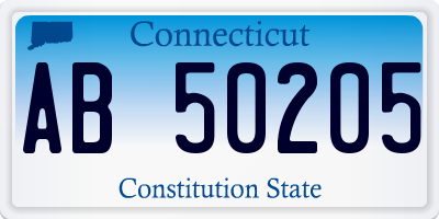 CT license plate AB50205