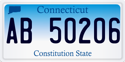 CT license plate AB50206