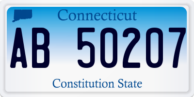 CT license plate AB50207