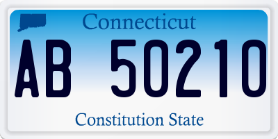 CT license plate AB50210