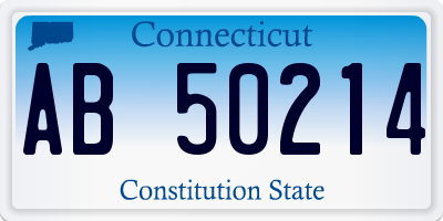 CT license plate AB50214