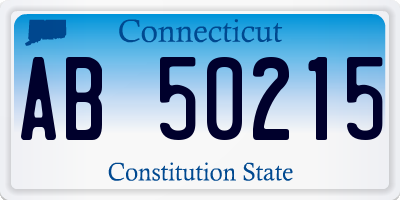 CT license plate AB50215