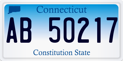 CT license plate AB50217