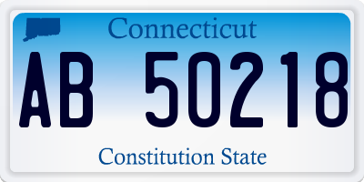 CT license plate AB50218