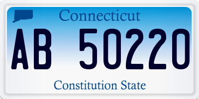 CT license plate AB50220