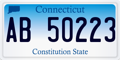 CT license plate AB50223