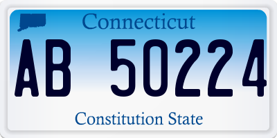 CT license plate AB50224