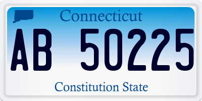 CT license plate AB50225