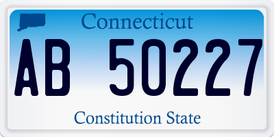 CT license plate AB50227