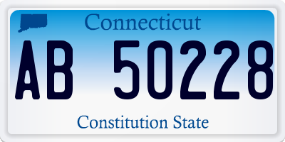 CT license plate AB50228