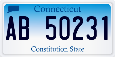 CT license plate AB50231