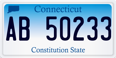 CT license plate AB50233