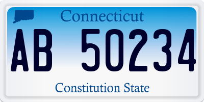 CT license plate AB50234