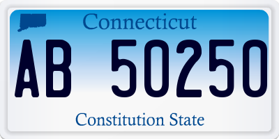 CT license plate AB50250