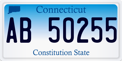 CT license plate AB50255