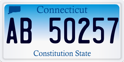 CT license plate AB50257