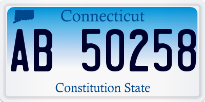 CT license plate AB50258