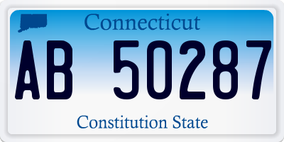 CT license plate AB50287