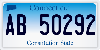 CT license plate AB50292