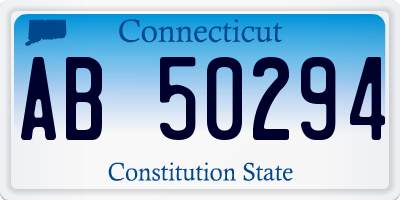 CT license plate AB50294