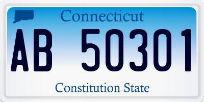 CT license plate AB50301