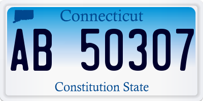 CT license plate AB50307