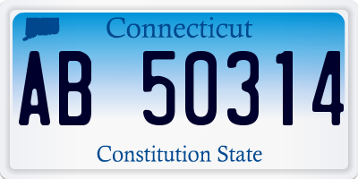 CT license plate AB50314