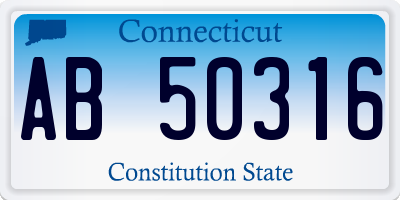 CT license plate AB50316