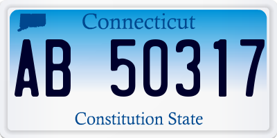 CT license plate AB50317