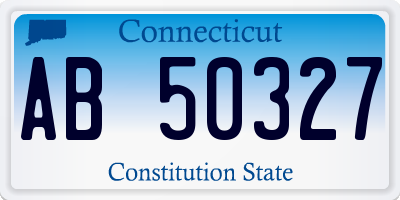 CT license plate AB50327