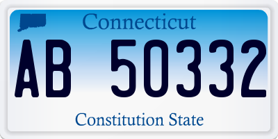 CT license plate AB50332