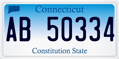 CT license plate AB50334