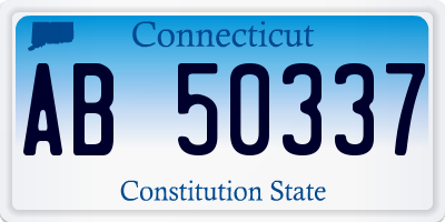 CT license plate AB50337