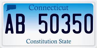 CT license plate AB50350