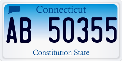 CT license plate AB50355