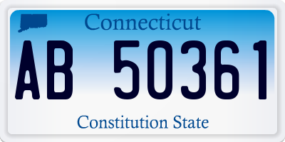 CT license plate AB50361