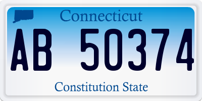 CT license plate AB50374