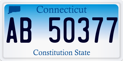 CT license plate AB50377