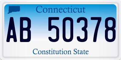 CT license plate AB50378