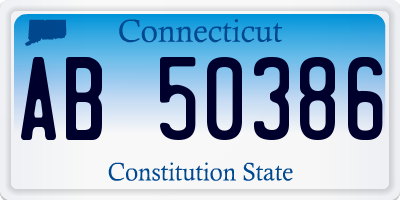 CT license plate AB50386