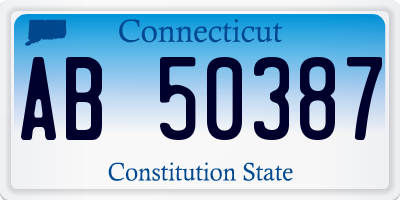 CT license plate AB50387