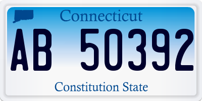 CT license plate AB50392