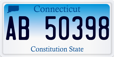 CT license plate AB50398