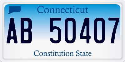 CT license plate AB50407