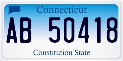 CT license plate AB50418