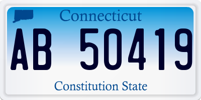 CT license plate AB50419