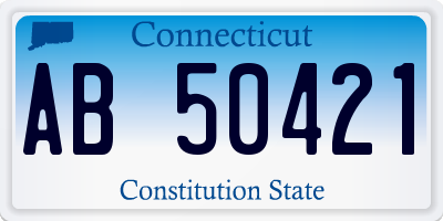 CT license plate AB50421