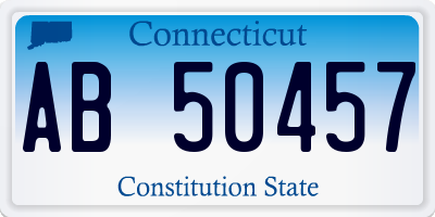 CT license plate AB50457