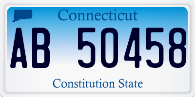 CT license plate AB50458