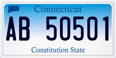 CT license plate AB50501